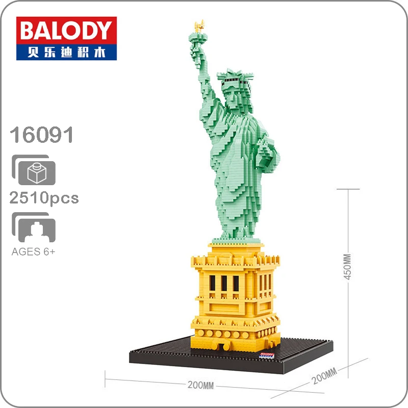 Balody 16091 архитектурная Статуя Свободы 3D модель 2510 шт. сделай сам алмаз мини здание