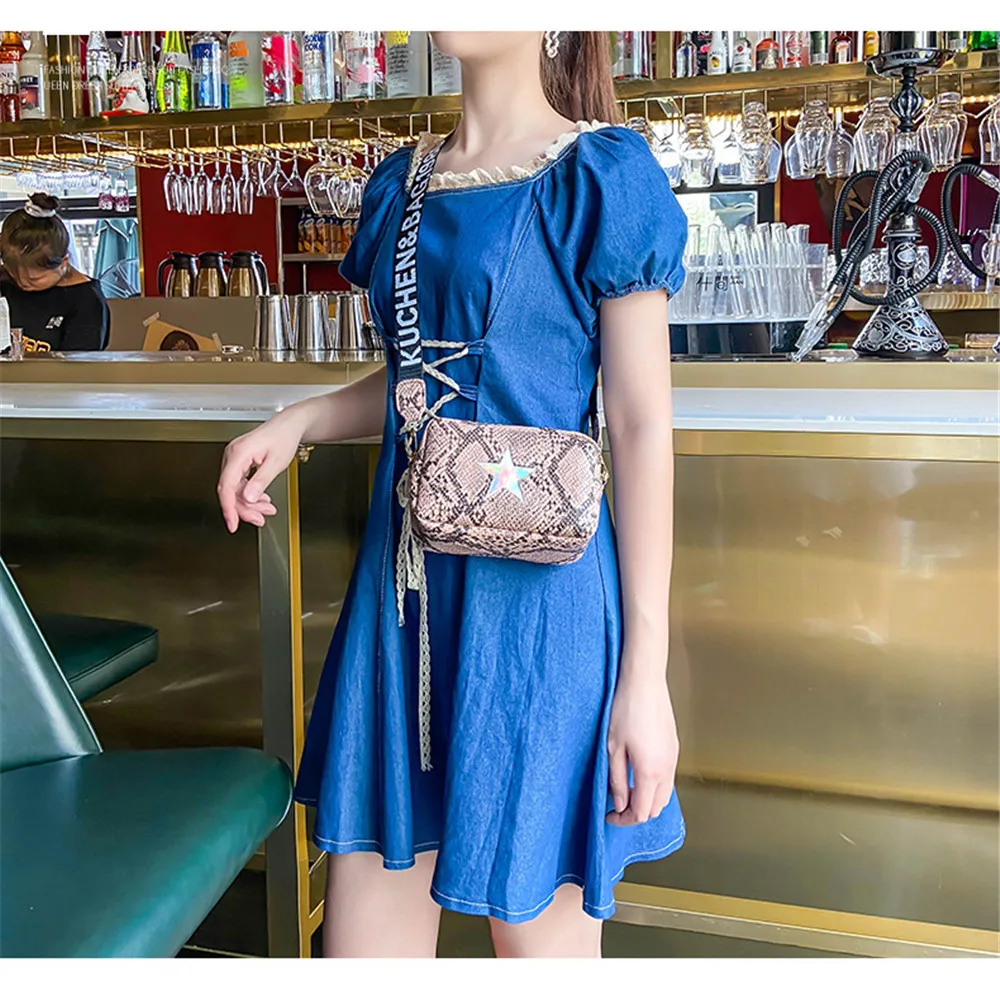 

Women's Bag 2021 New Camera Bag European And American Snake Print Wild One-Shoulder Messenger Coin Purse