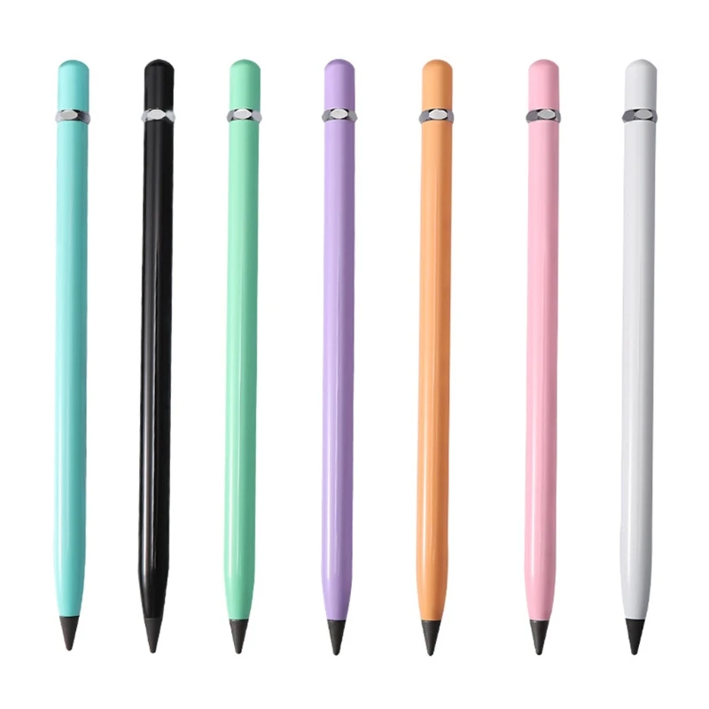 

E8BE Stylish Metal Inkless Pen Colorful Everlasting Pencil Signing Pen for Beginner Student Sketching Drawing Supplies
