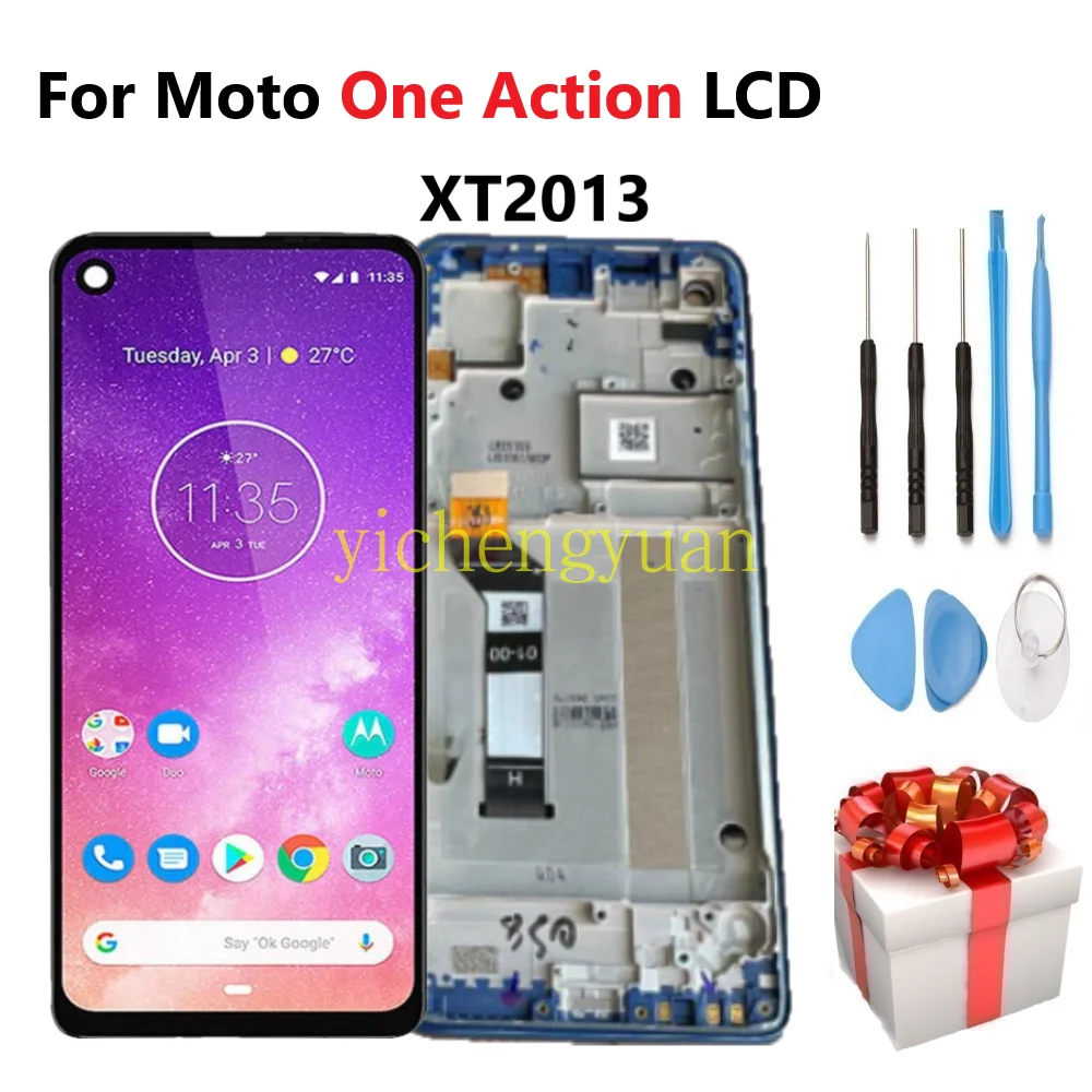 

Оригинальный дисплей для Moto One Action LCD дисплей для One Action XT2013-1 -2 -4 ЖК-экран с сенсорным дигитайзером в сборе с рамкой