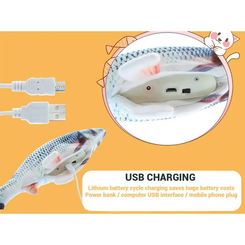 30 см Моделирование Плюшевые Электрический перемещение рыбы игрушка для кошки