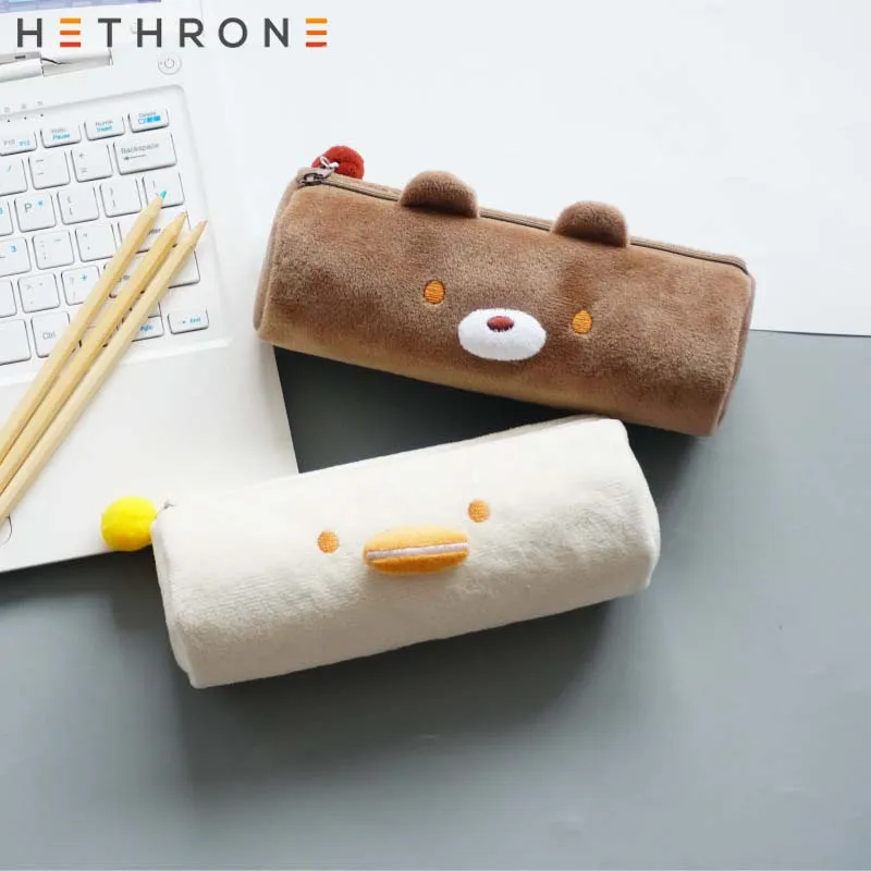 Hetron 3D однотонный чехол для карандашей с изображением медведя животного розовый