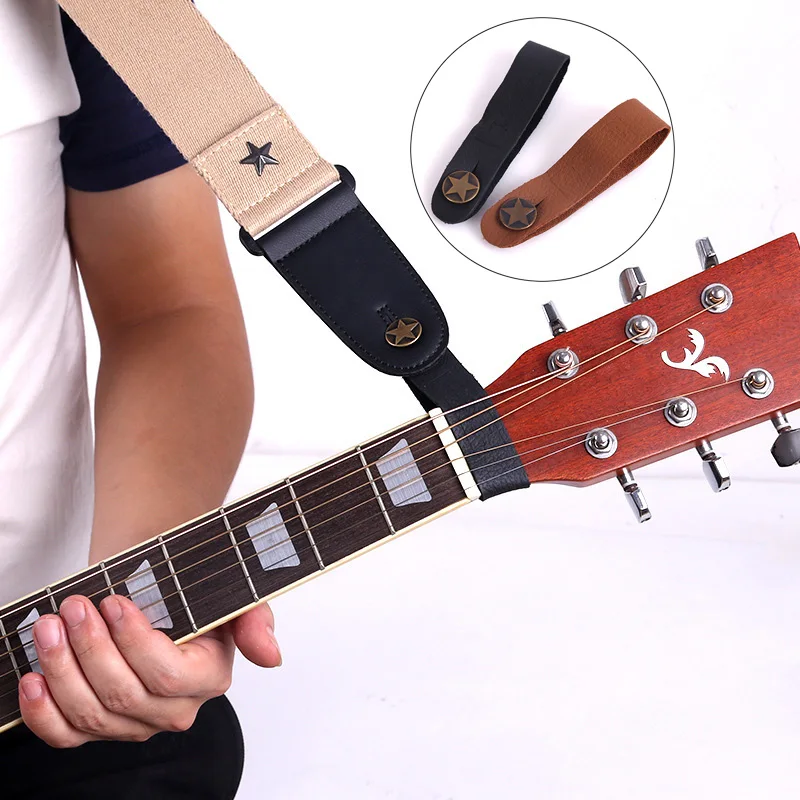 gitarre neck strap leder kopf safe lock taste gitarre strap gürtel für ukulele bass folk akustische elektrische gitarre zubehör free gl