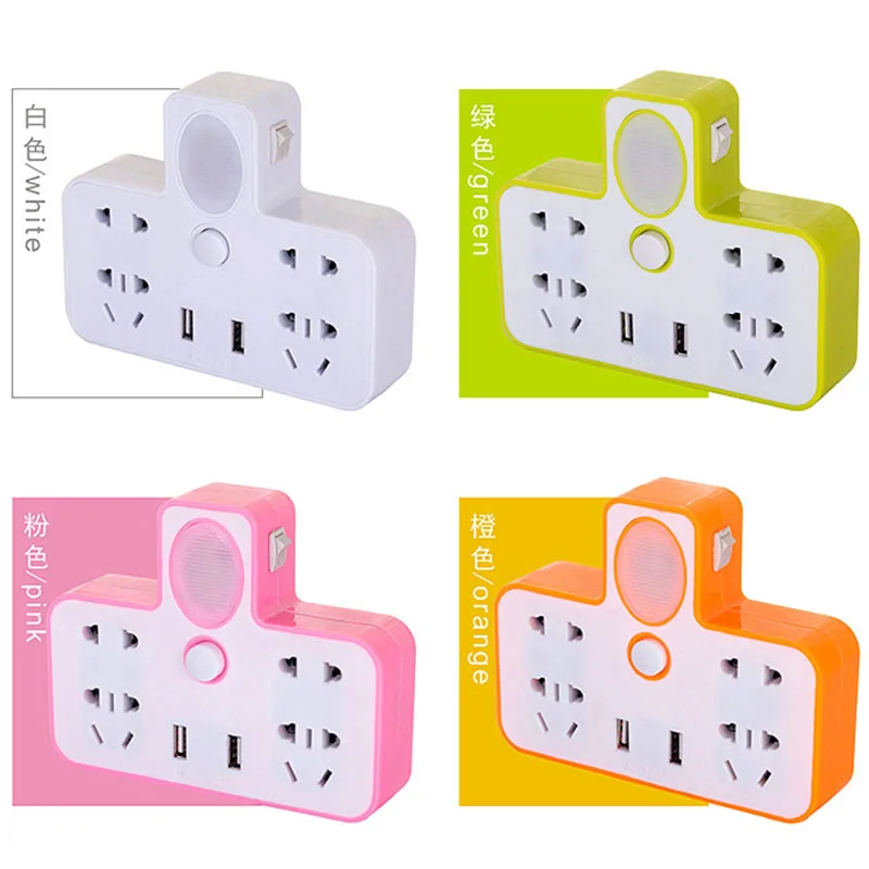 Новый розовый белый 5В 2.1A 2USB 1 до 3 Беспроводной Мощность полосы США ЕС