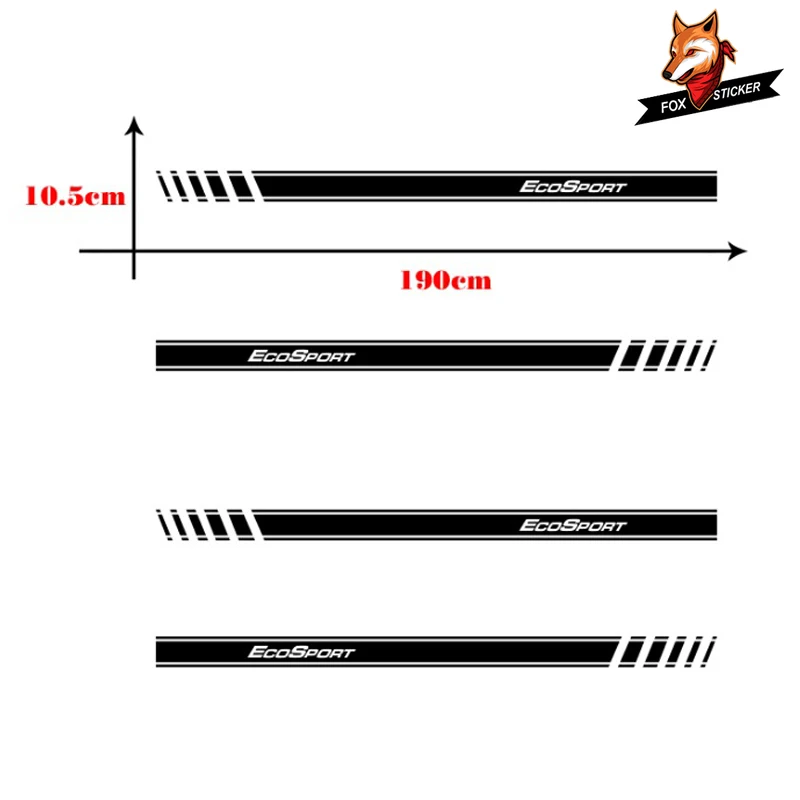 2 шт. виниловые наклейки с полосками сбоку для дверей автомобиля графические