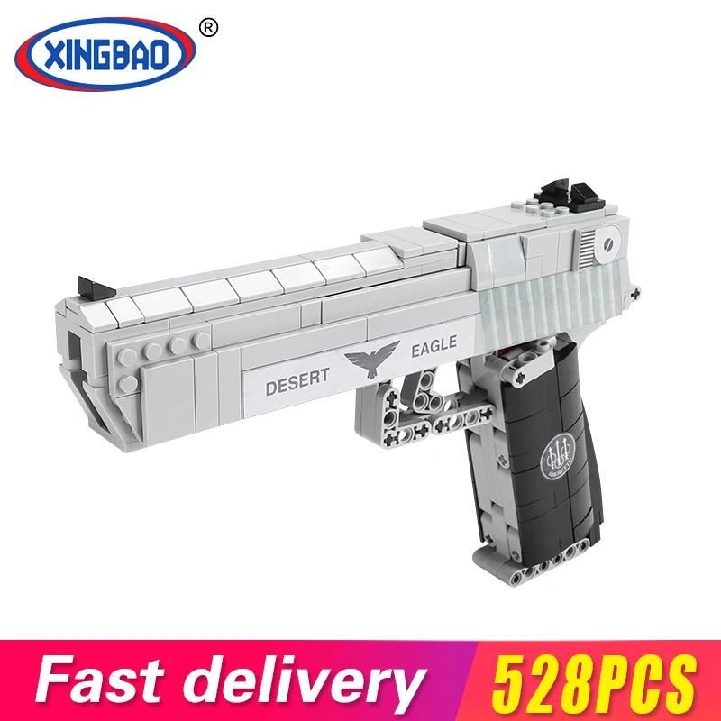 

Xingbao технический Военный Пистолет Desert Eagle Awm снайперская винтовка Гатлинга пулемет Ww2 оружие строительные блоки игрушки