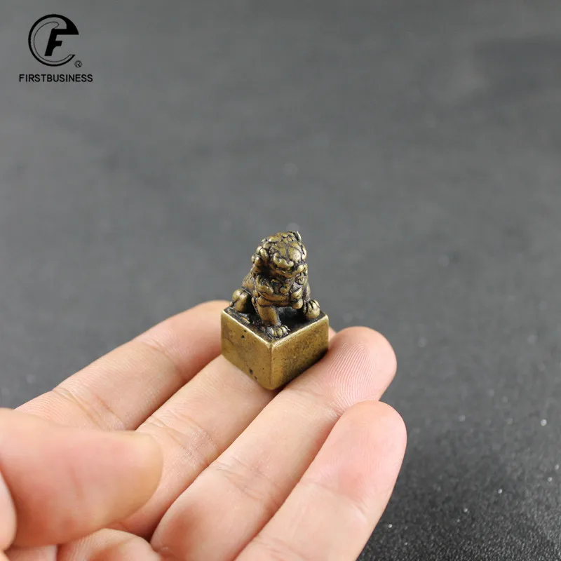 Статуэтка маленького льва фэн-шуй из твердой чистой латуни украшения для дома