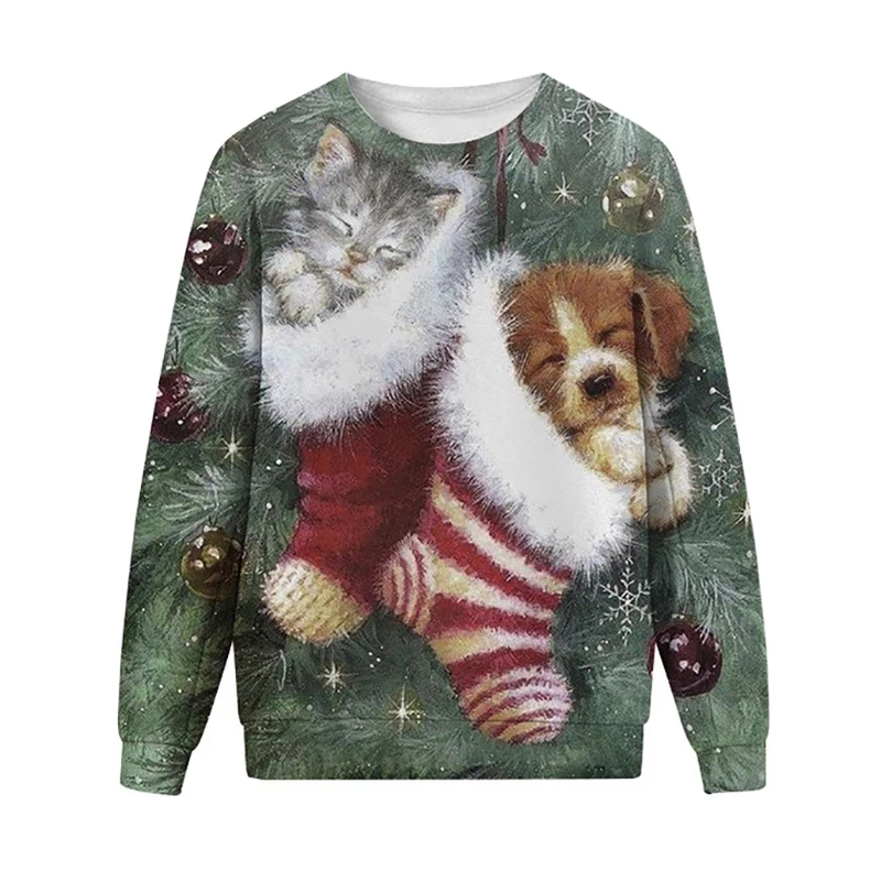 Женские пуловеры с капюшоном винтажные трикотажные свитеры забавным красным