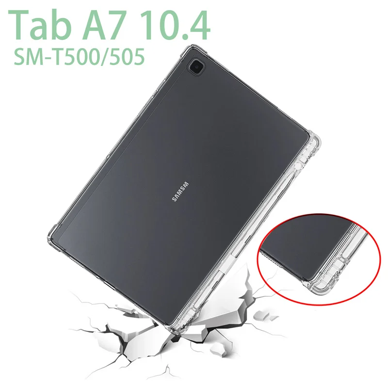 

Tablet case for Samsung Galaxy Tab A7 10.4" 2020 TPU Airbag cover Transparent protection for SM-T500 SM-T505 With Pencil Holder