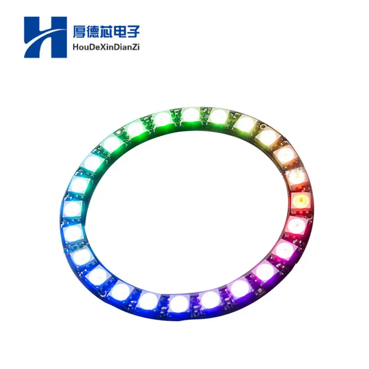 

24 WS2812 5050 RGB LED module built-in full-color driving lights round development board module