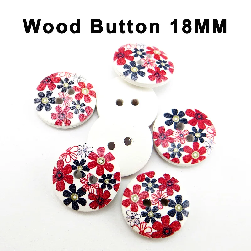 

Пуговицы деревянные с красными цветами, 18 мм, 30 шт., MCB-1037