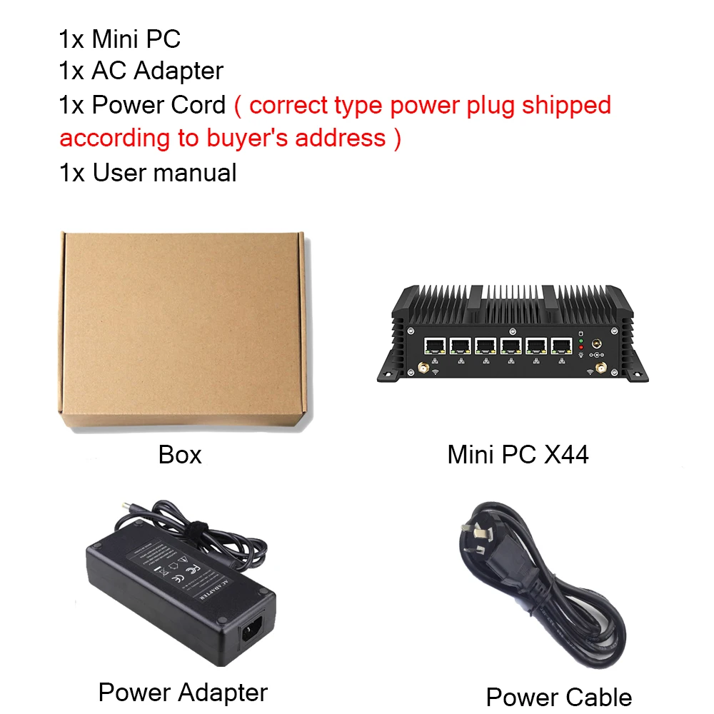 Xcy Fanless Mini Pc Intel Core i5 7200U Celeron 6 LAN 211at Gigabit Ethernet 2Usb 3.0 HDMI RS232 Firewall Router PFsense Minipc