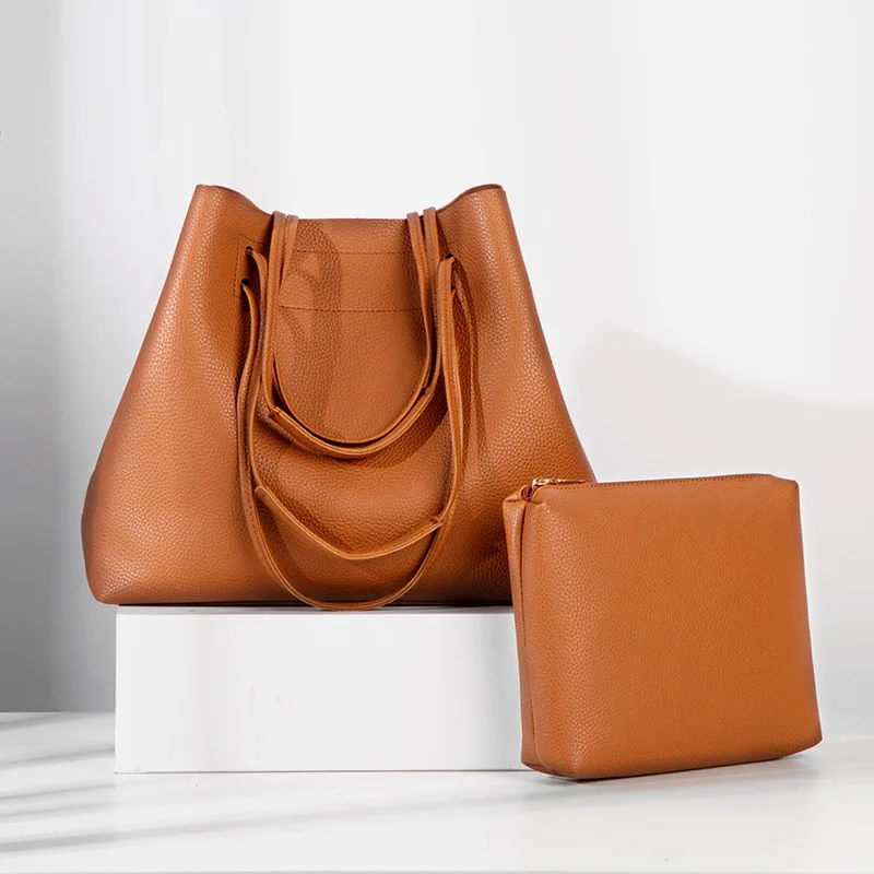 

Women's Bag 2020 New Korean fashion bucket bag simple and large capacity bunched mouth one shoulder bag