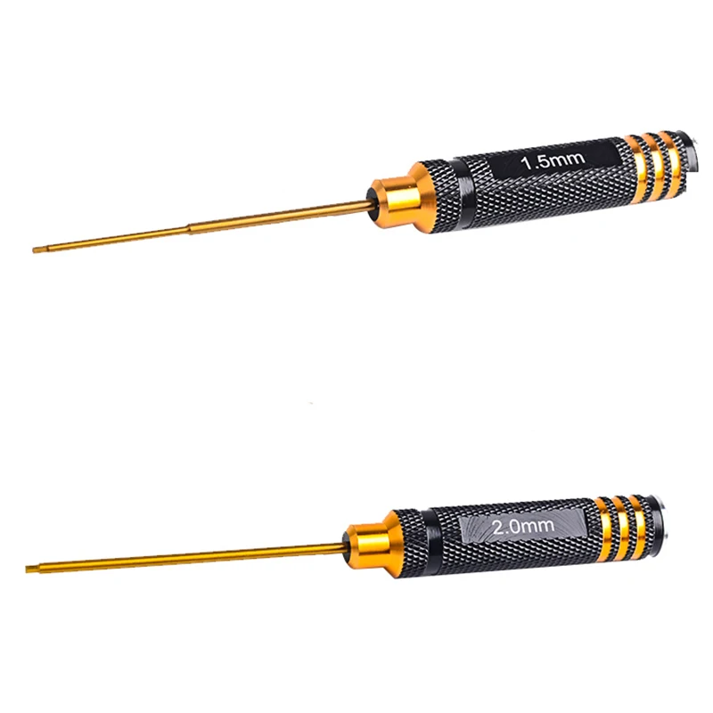 

GTBL 4 Pcs Hex Screw Driver Set Titanium Plating Hardened 1.5 2.0 2.5 3.0mm Screwdriver for Rc Helicopter Rc Toys