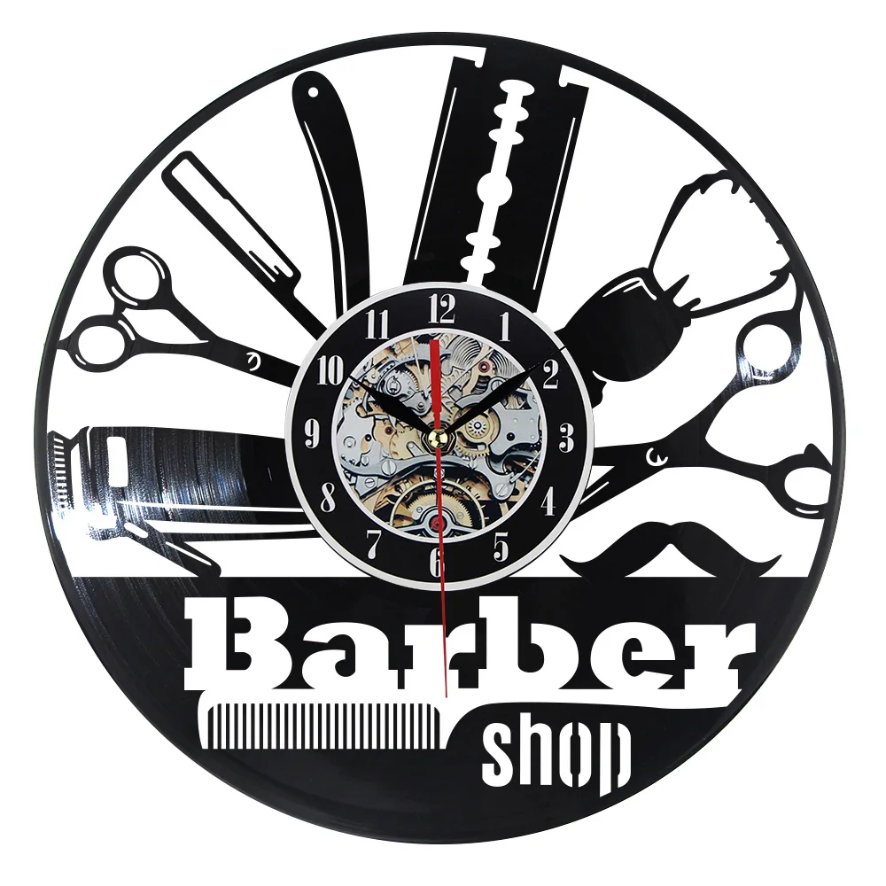 

New Vinyl Wall Clock In Wall Barber Shop Retro Vinyl Record Clock Home Decor Collect Gift 3D Wall Clock Modern Design Wall Watch