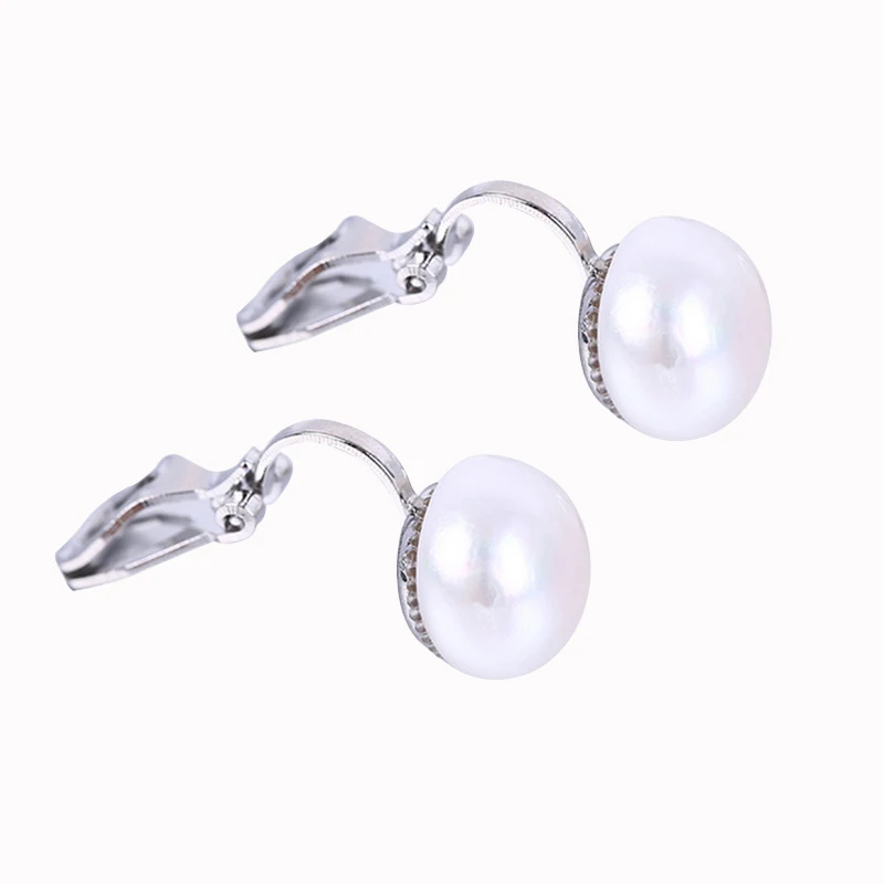 Новые модные роскошные 100% 7-8 мм Серьги-клипсы с натуральным жемчугом без