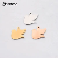 semitree 5pcs stainless steel jewelry gift accessories dove of peace animal pendants diy jewelry necklace bracelet charms