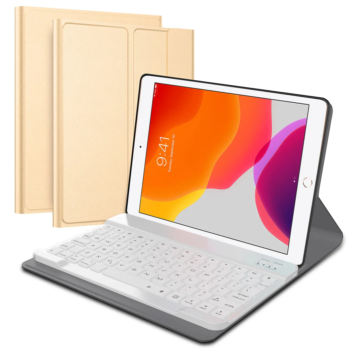 Для iPad 10,2 Чехол 7 цветов с подсветкой Беспроводная Bluetooth клавиатура из искусственной кожи чехол для планшета для iPad 7th Gen 10," Чехол