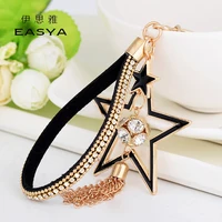 creative five pointed star keychain male pendant korean style rhinestone trend car key ring exquisite ladies bag ornaments
