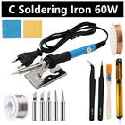 Электрический паяльник с регулятором, 60 Вт, 90 Вт, набор для регулируемой паяльной станции, инструмент для сжигания дерева, 220 В, 110 В + железный наконечник