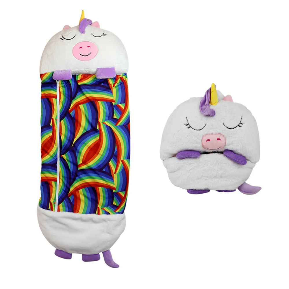 Saco de dormir de dibujos animados para ni&ntilde;os, pijamas de Navidad, manta esponjosa, mu&ntilde;eco de peluche, pijamas de unicornio-2