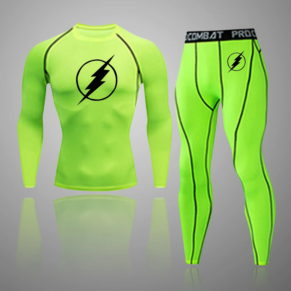 New Compression Men's Comprehensive Training Wear Quick-Drying Stretch Running Set Jogging Trousers Fitness Track Suit