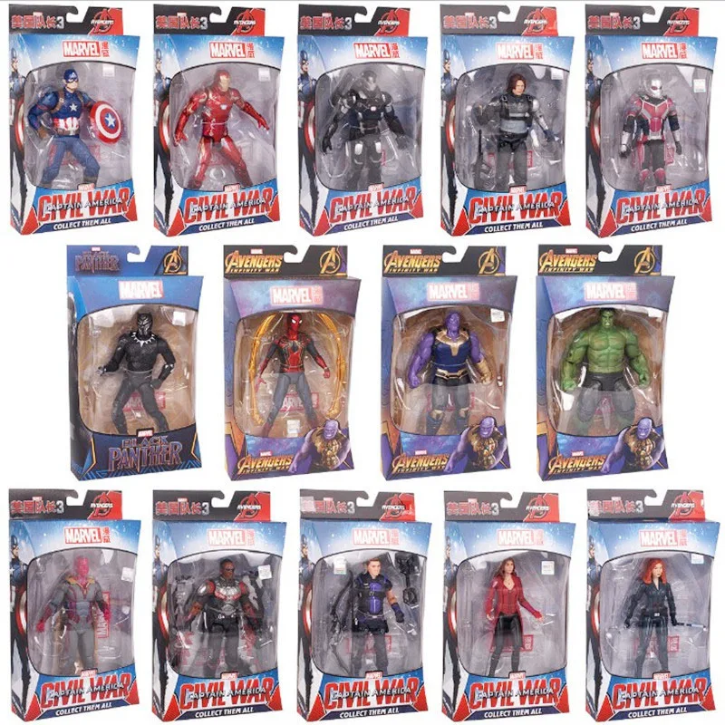 

Genuine Marvel Avengers Action Figure 7Inch SHF Captain America Iron Man Black Panther Black Widow Hawkeye Model Toy Collection