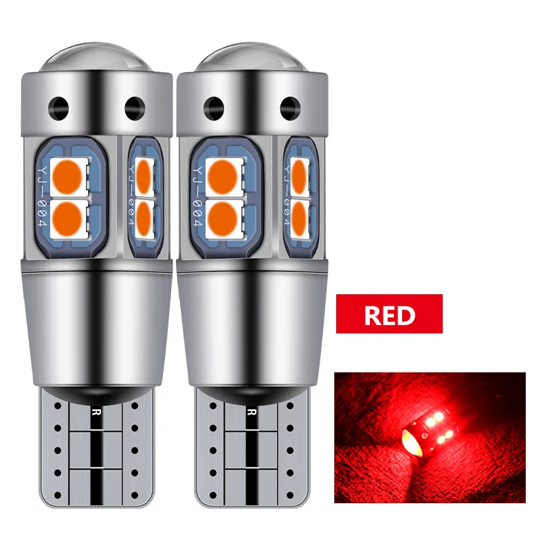 Red 2 шт. T10 Led W5W Canbus декодирования белый цвет желтый, синий; размеры 34–43 168 194 лампы Габаритные огни для Audi A1 A3 A4 A5 A6 A7 C5 C6 Q7 R8 - Испускаемый цвет: Red