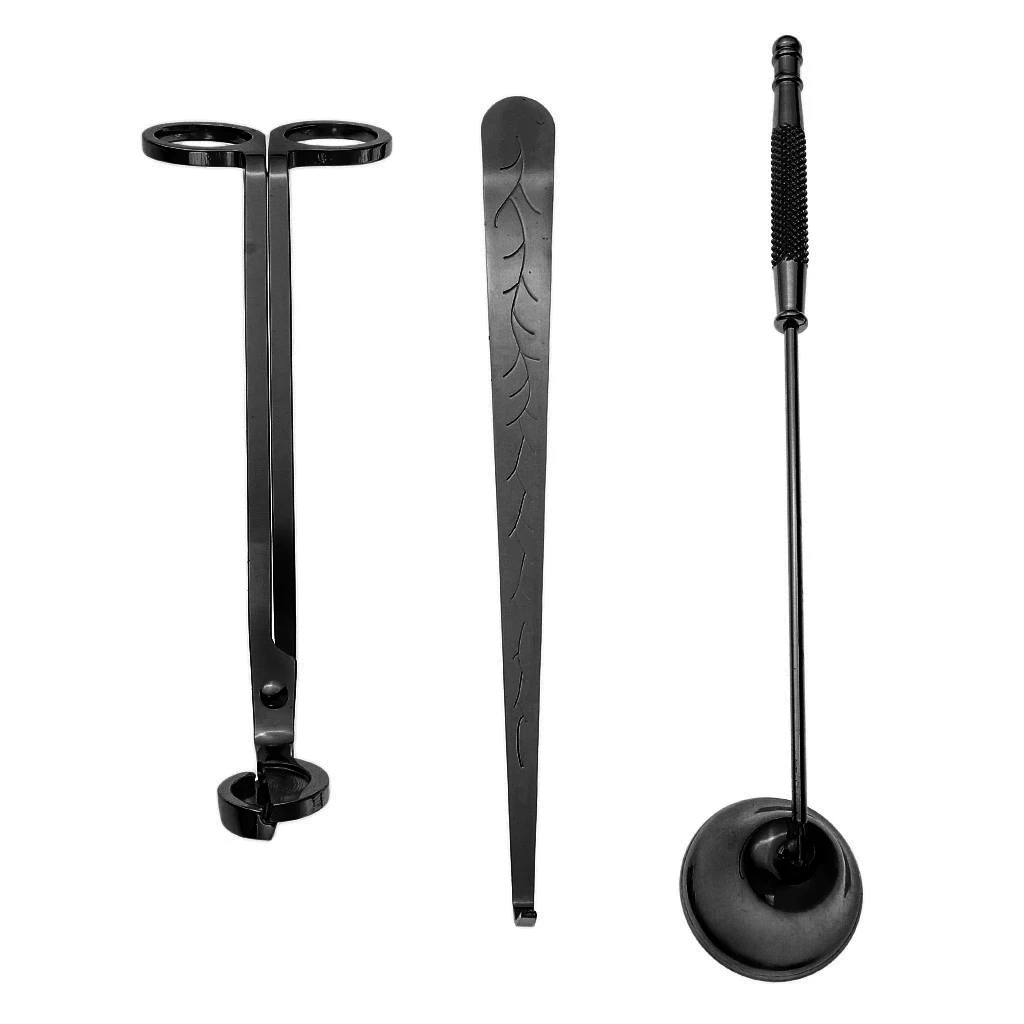 Сковородка для свечей из нержавеющей стали, черная, 3 шт.