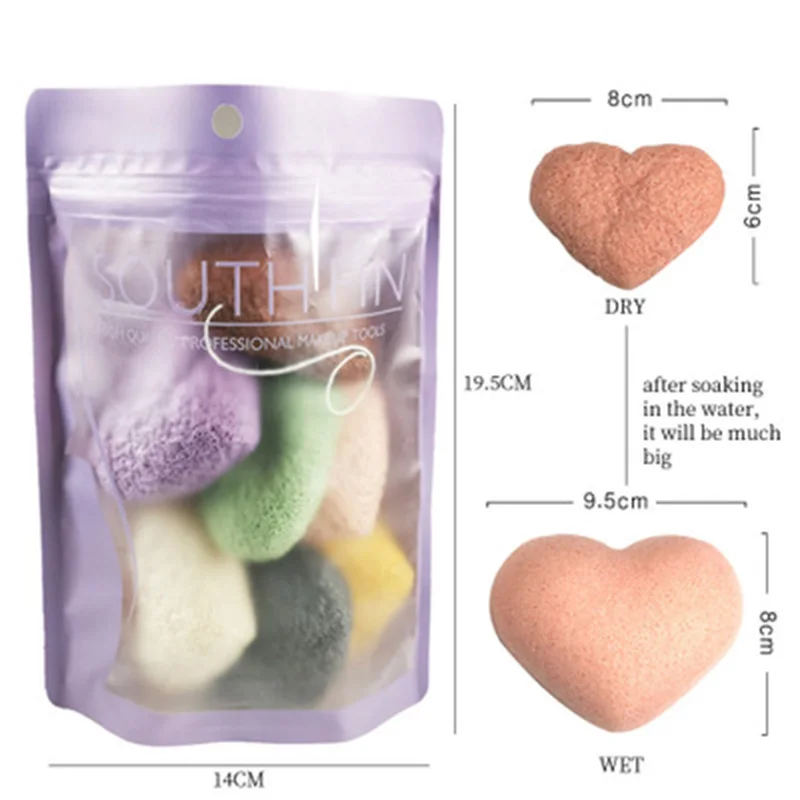 

7 Colors Nature Konjac Facial Puff Face Cleanser Washing Sponge Exfoliator Cleansing Sponge Puff KG66