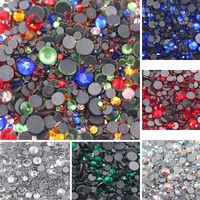 1000pcs 2500pcs flatback glue on shiny crystals strass trim hot fix rhinestones for clothes diy fabric stones beads gems crafts