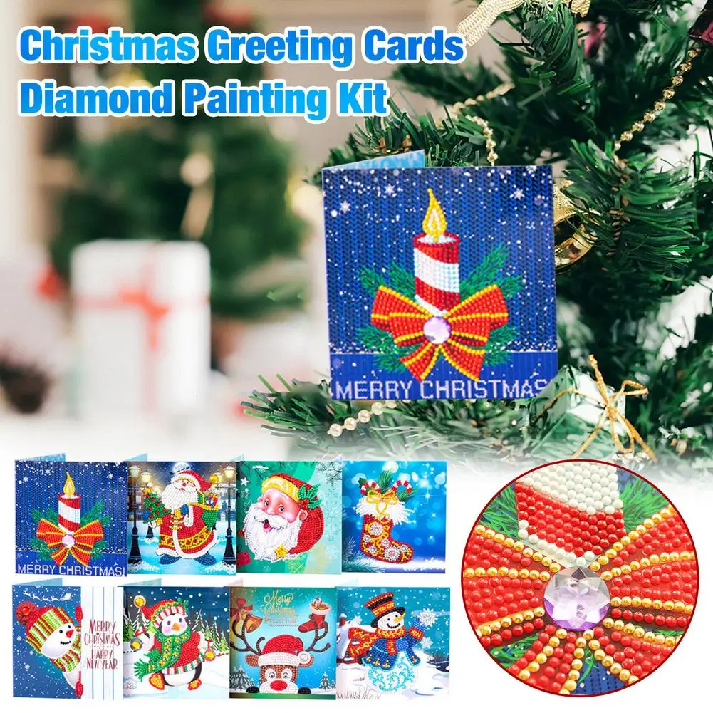 

Рождественские поздравительные открытки, алмазная живопись, новогодний и Рождественский подарок, праздничная открытка для детей