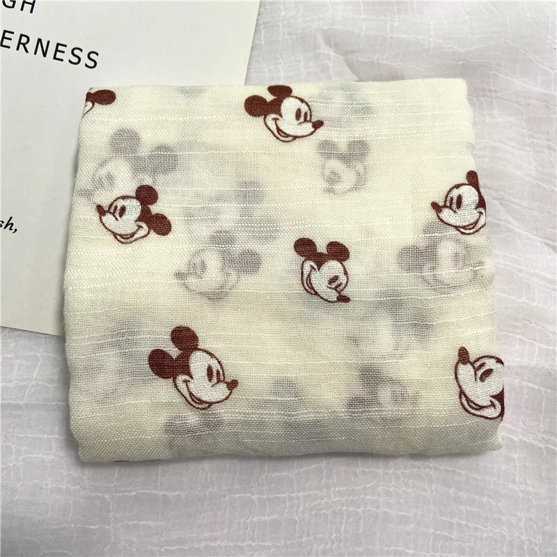 Модный детский шарф Disney шарфы с принтом Микки Мауса шейный платок из хлопка и