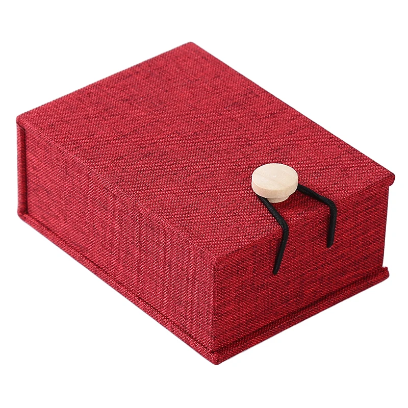 1 шт. квадратная коробка для ювелирных украшений льняная кольцо серьги дисплей