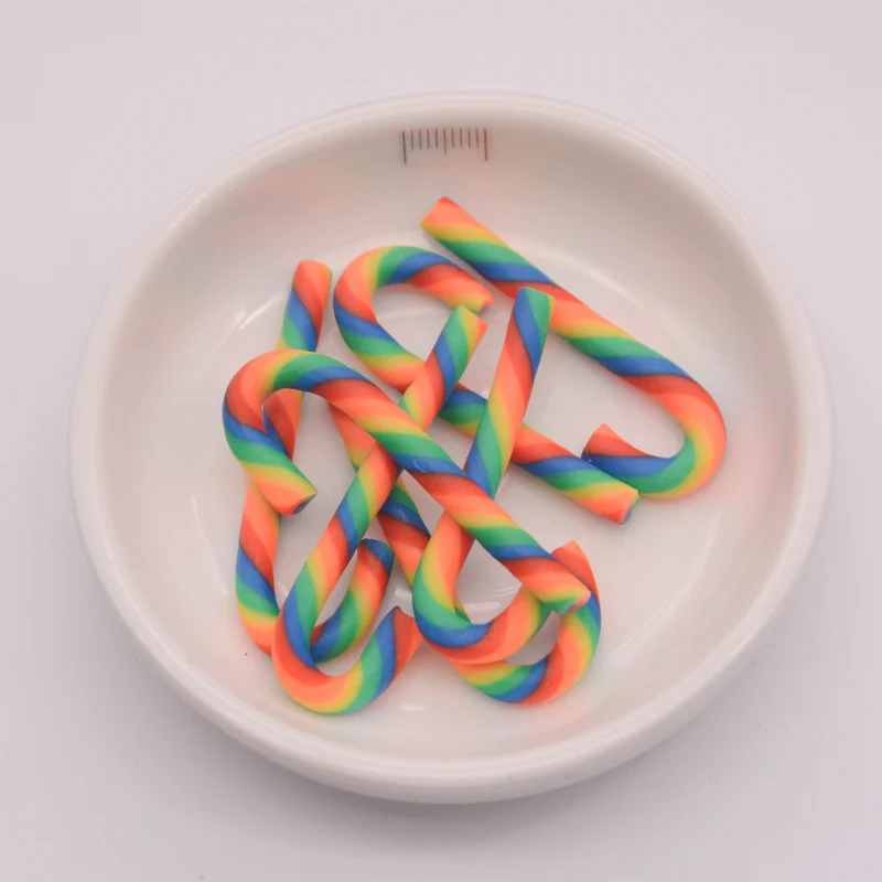 Красивая Милая полимерная глина поддельные рождественские конфетные трости для