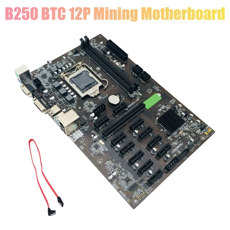 

Материнская плата B250 BTC для майнинга LGA 1151 DDR4 12x, слот для графической карты SATA3.0 USB3.0, низкая мощность для майнинга BTC