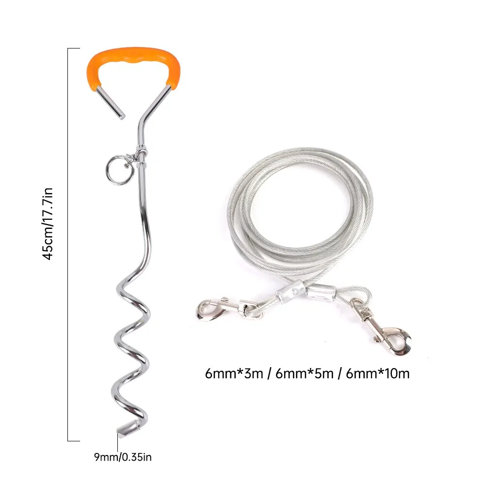 Heavy Duty Pet Dog Leash Tie Metal Screw Stake Corkscrew Safe For Outdoor Camping Garden Ground Cable Lead Wires Dropship | Дом и сад