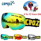 Детские лыжные очки COPOZZ, противотуманная маска, очки для катания на лыжах с двойной защитой UV400, для девочек и мальчиков, От 4 до 15 лет, очки для сноуборда