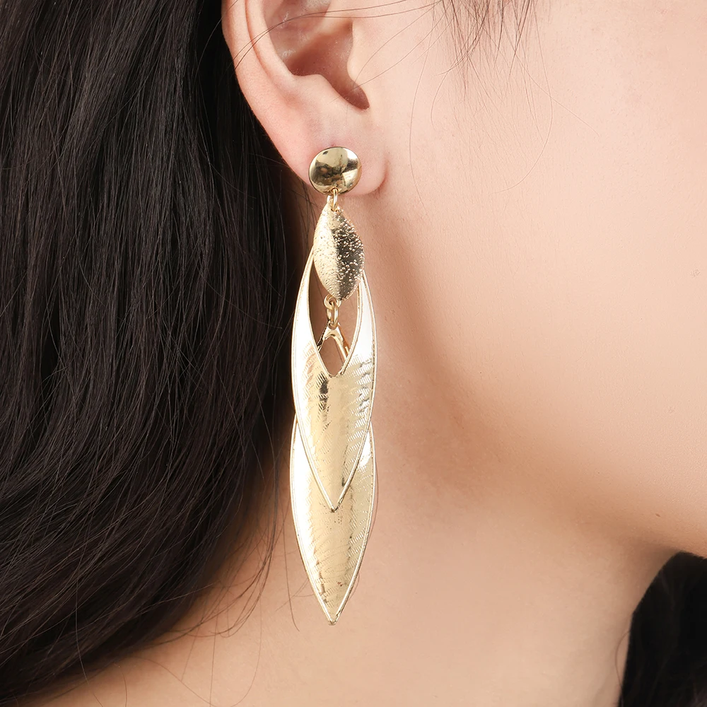 

WYBU New Style Metal Eye Drop Earring For Women 2020 Gold Plate Double Layer Hollow Out Drop Earing Ear Jewelry For Friend Gift