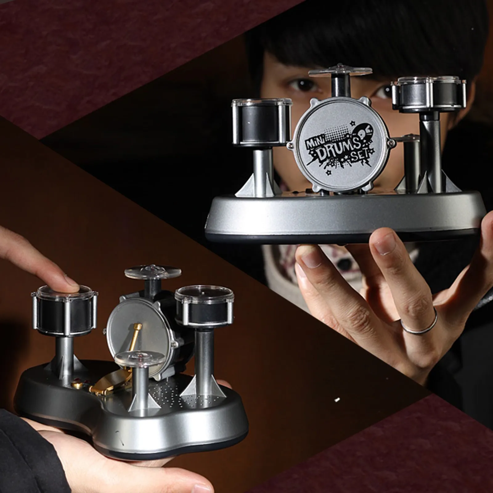 Мини-барабан на палец барабанная установка светодиодсветильник джаз ударная