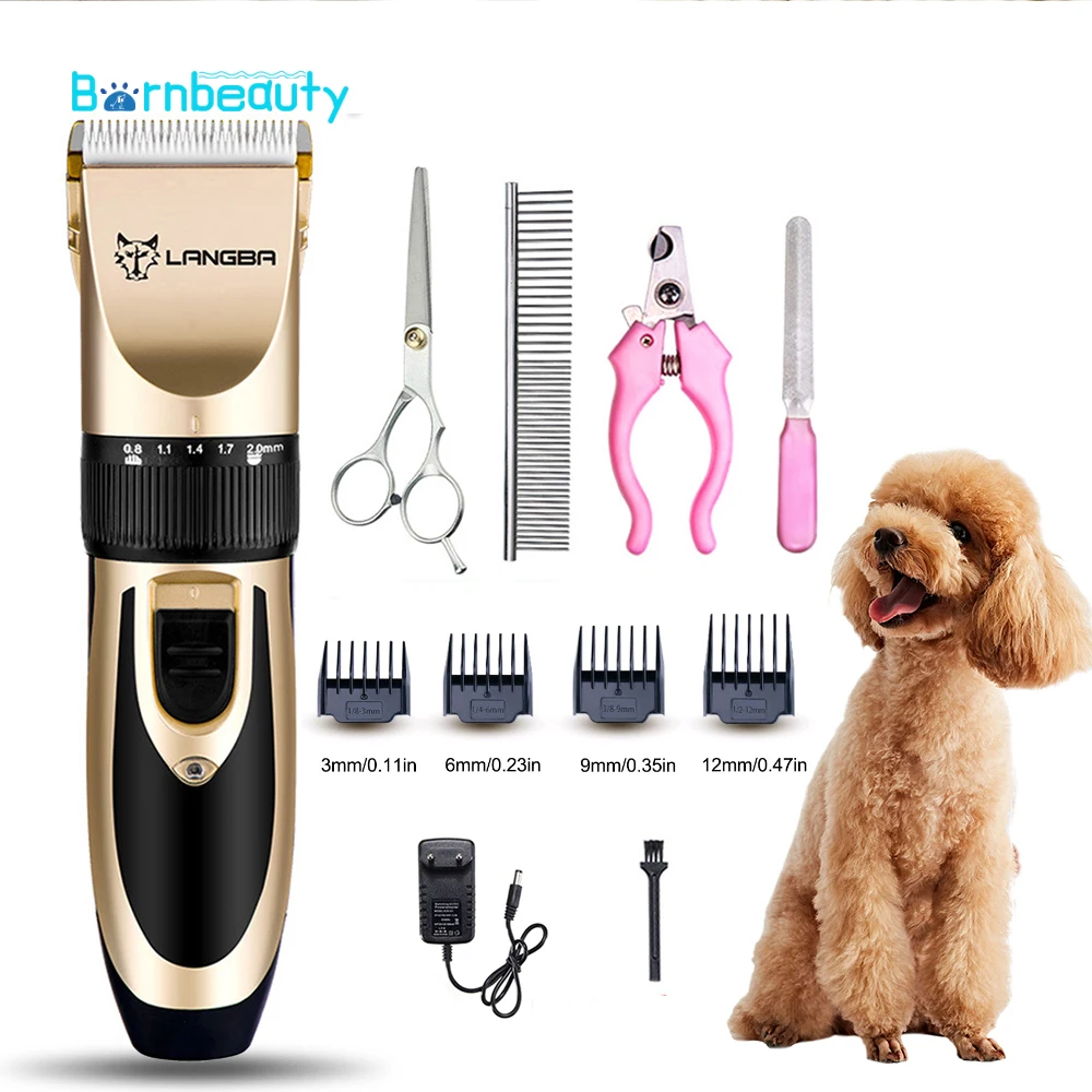 Машинка для стрижки домашних животных комплект профессиональный ножницы резки