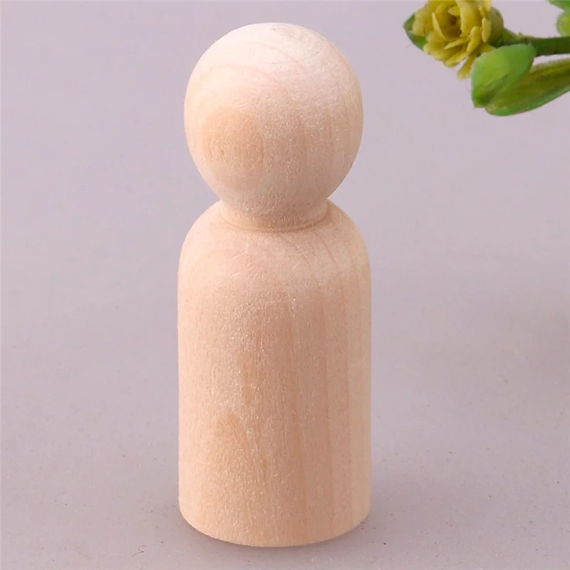 66mm boy 10 шт. DIY простой деревянный брелок колышки для кукол фигурки невесты Свадебный Торт Топперы ручной работы игрушки для детей Бытовая декоративная ремесла - Цвет: 66mm boy