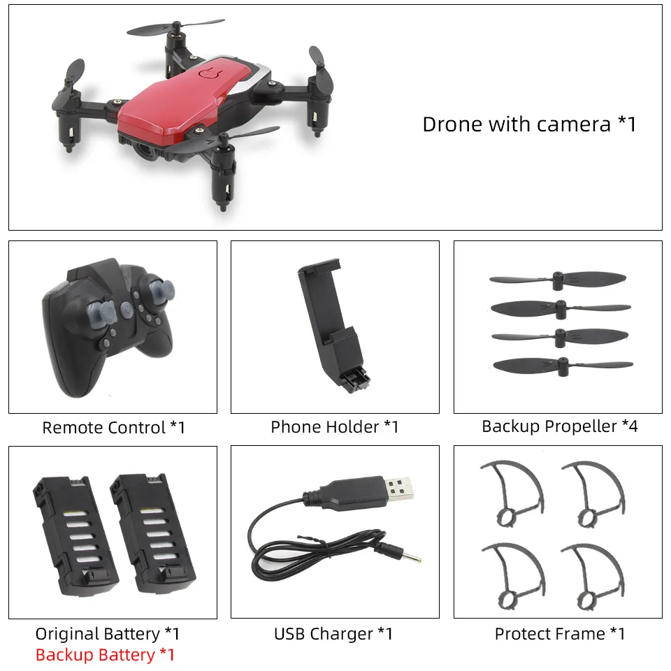 Lanbird мини Радиоуправляемый Дрон с камерой FPV Wifi Пульт дистанционного управления Квадрокоптер мини игрушка Дети Дроны для начинающих Вертолет vs E61 S9W - Цвет: 606 Red add 1B