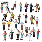 Моделирование фермы посох люди фермер миниатюрная фигурка игрушка, фигурки Модель Коллекция игрушек украшения сада аксессуары статуя