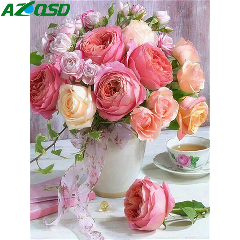 AZQSD Алмазная Вышивка Полный дисплей цветок картина цветочный подарок 5d крестом