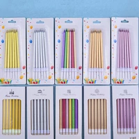 6pcsset baby shower long pencil cake candle safe flames birthday party decoration kids wedding cake candle home favor supplies