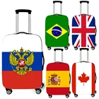 Чехол для чемодана с национальным флагом России, Испании, Великобритании, пылезащитный чехол для путешествий, чехол на колесиках, Защитные чехлы для багажа