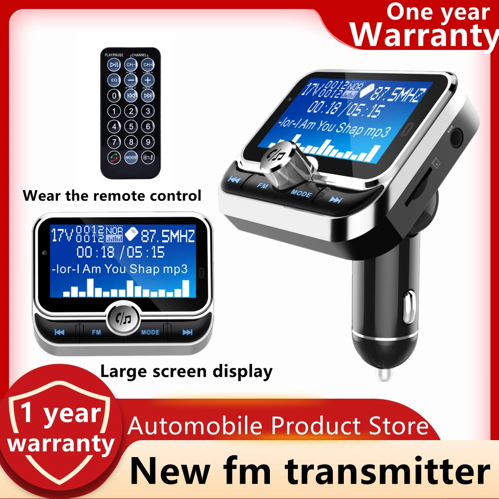 FM Transmitter Audio Music Player Handsfree Car MP3  FM Modulator 2021 With Remote Control 1.8 LCD Bluetooth Player