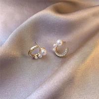 2021 jewelry gifts women inlaid diamond c shape stud earrings
