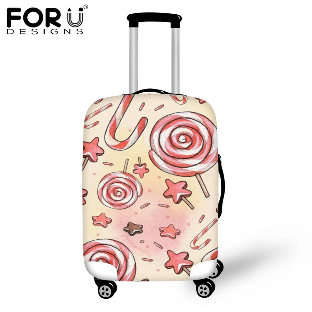 

FORUDESIGNS Teenager Luggage Cover Lollipop Dessert Snack Print Fashion Travel Accessories Elastic Durable Suitcase Protect Case